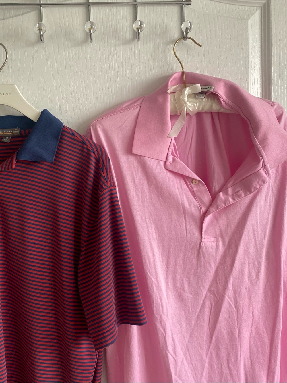 Men's Pink Polo Shirt - Classic Cotton Polo Peter millar xxl. Stripe M